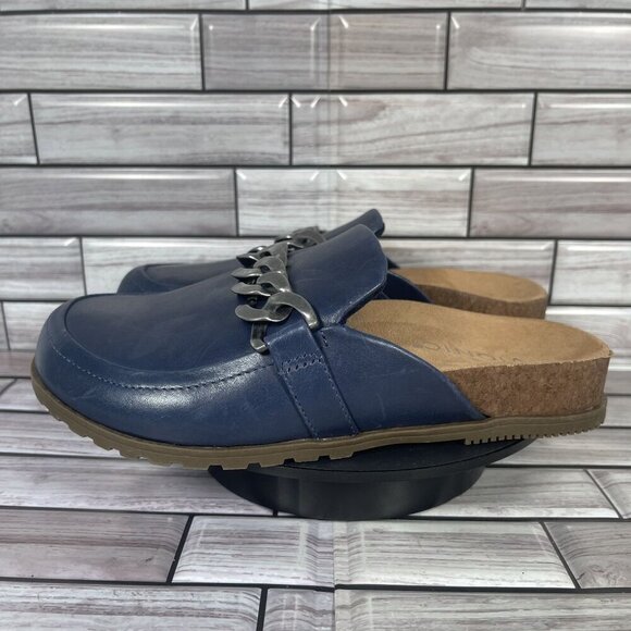 Vionic Women's Navy Blue Leather Georgie Mules Shoe Size‎ 5-NEW - Picture 3 of 8